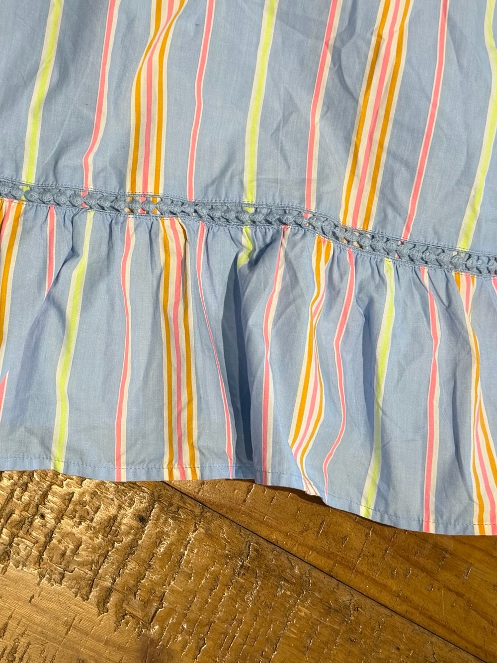 crown & ivy Pastel Blue Multicolor Striped V-Neck Dress - Picture 8 of 9